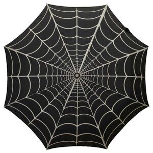 Kreepsville Skull Handle Spiderweb Umbrella